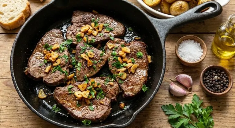 Receta de corazón de res con ajo y perejil