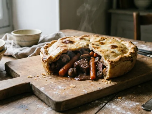 Estofado de jabalí en un pastel de invierno