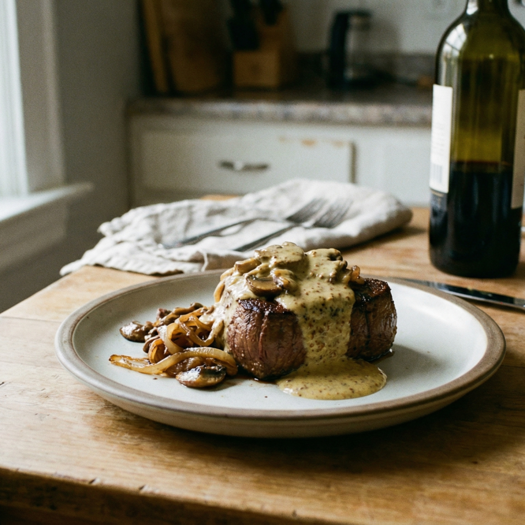 Solomillo de cerdo con mostaza