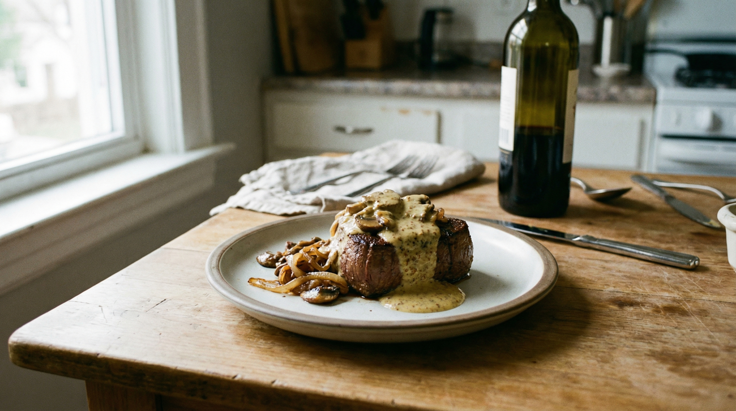 Filet mignon à la moutarde