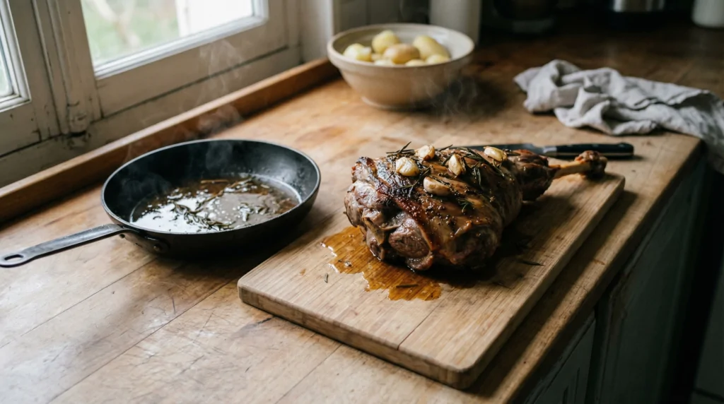 Pierna de cordero asada