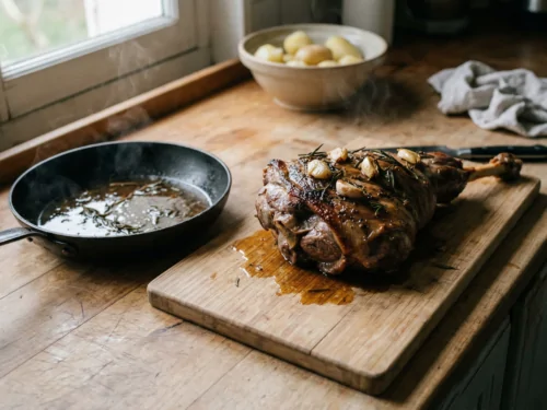 Pierna de cordero asada