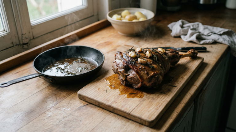 Pierna de cordero asada