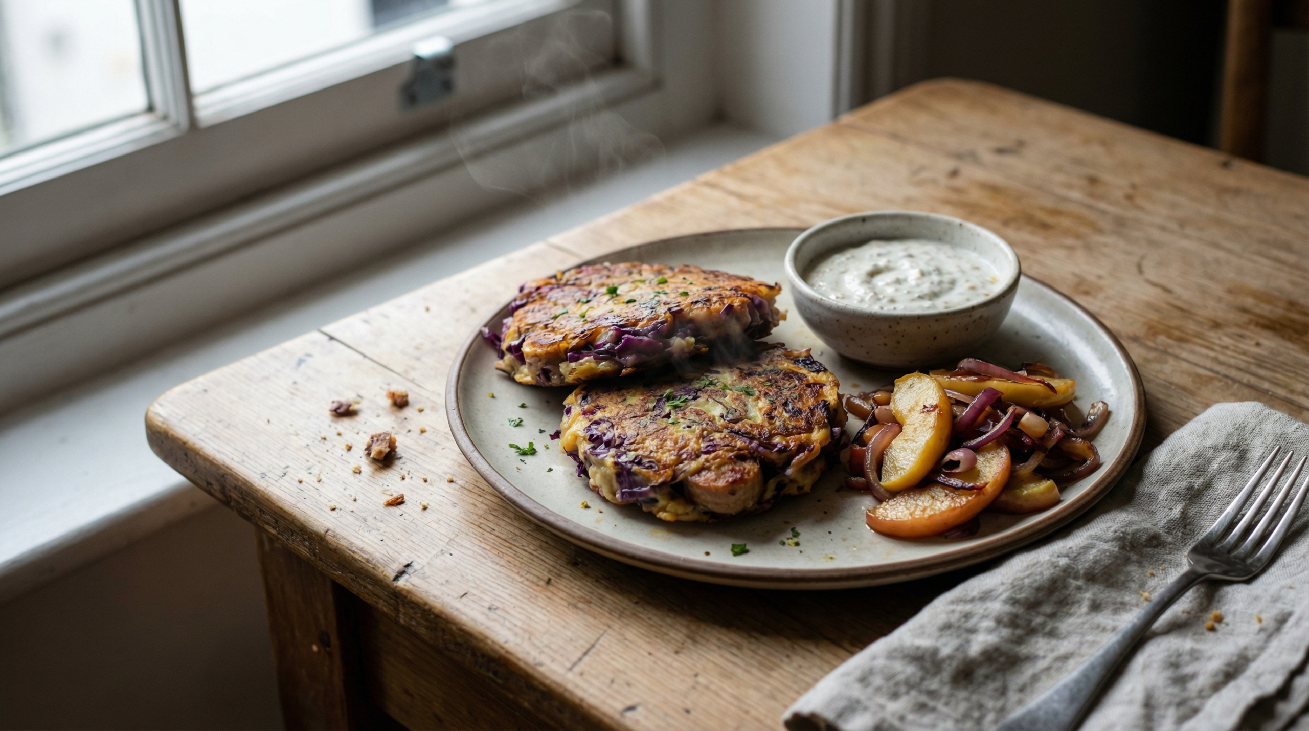J’ai testé ce chou rouge-saucisse en galettes croustillantes : prêt en 45 min, effet waouh garanti