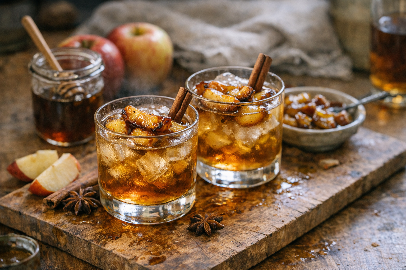 Old Fashioned con manzanas y miel de otoño