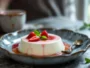 Panna cotta de ruibarbo y fresa con menta fresca