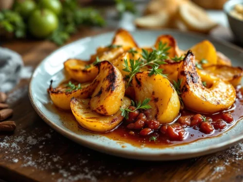 Papillote de puerro con calabaza y castañas