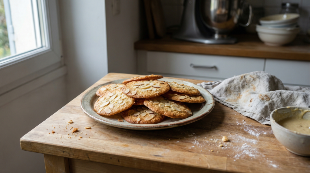 Recette tuiles aux amandes croustillantes de Cyril Lignac