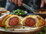 Sausage in brioche