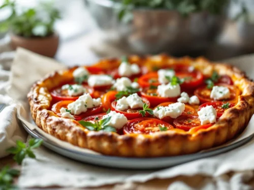 Tarta tatin de tomate cherry y queso feta