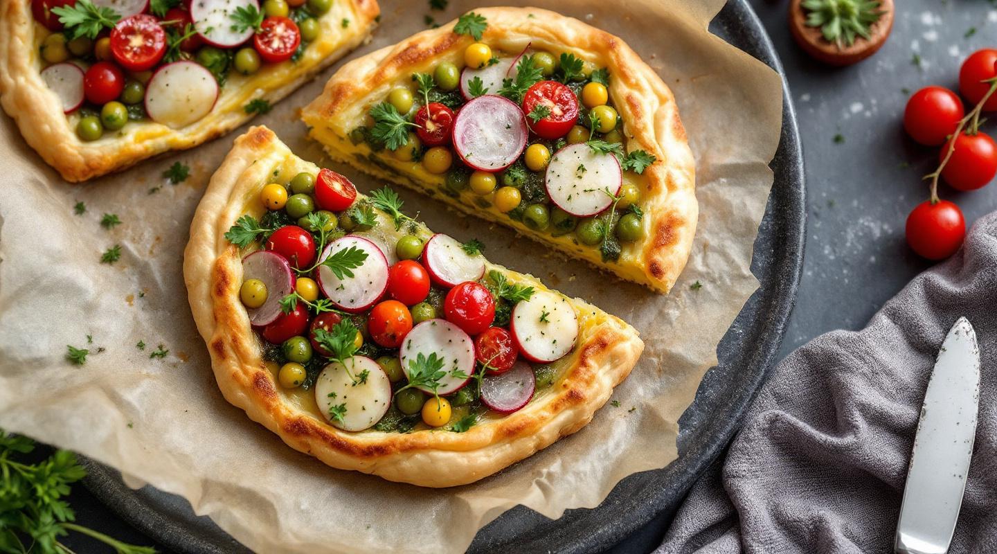 Tartina de habas frescas con berros y rábano