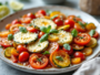 Zucchini, tomato and basil tian with goat cheese