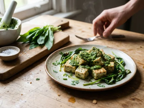 Tofu con ajo silvestre: ¡la receta saludable que revela todos sus aromas!