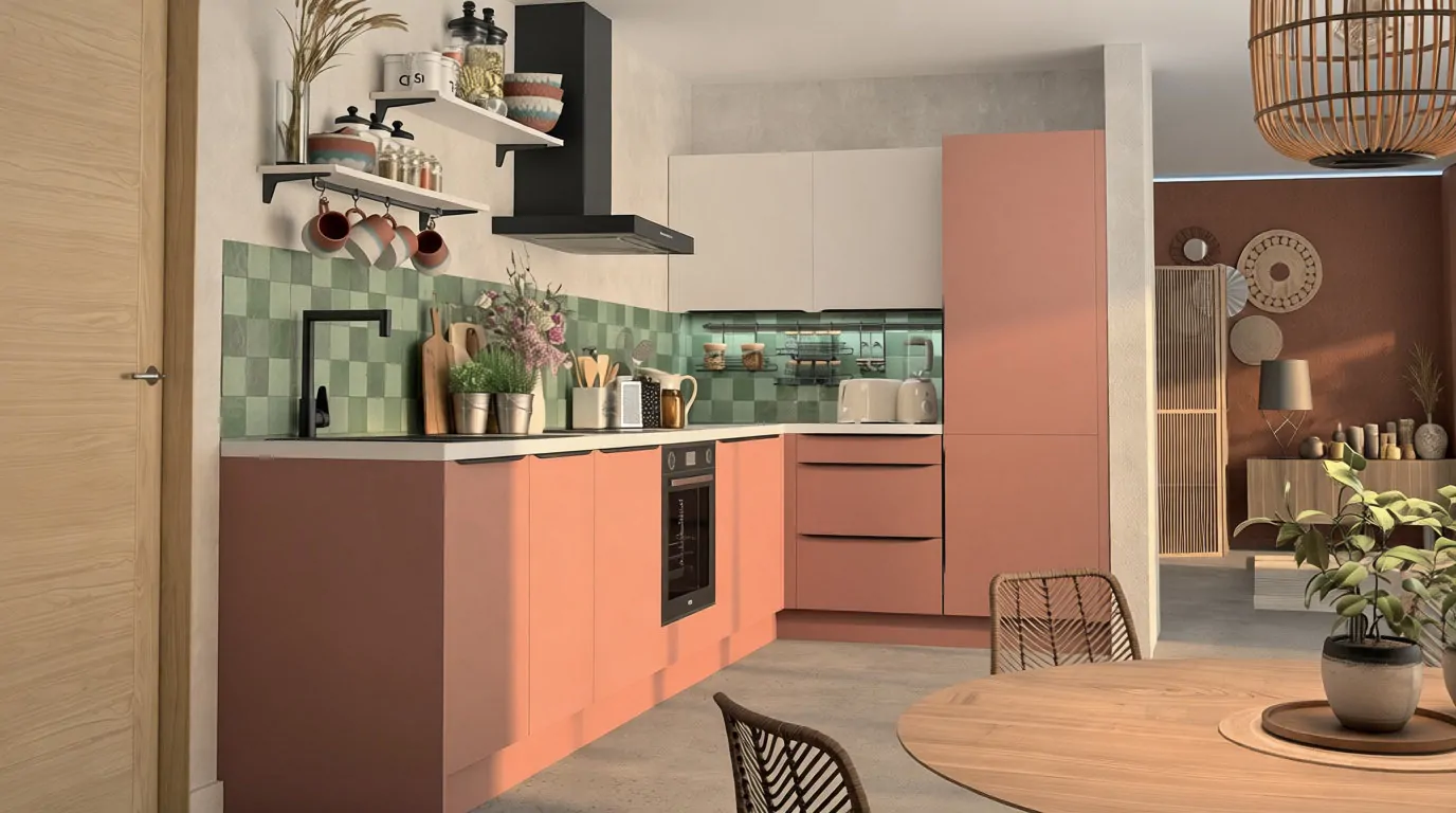 Create an organic and bohemian atmosphere using raw materials Create an organic and bohemian atmosphere using raw materials