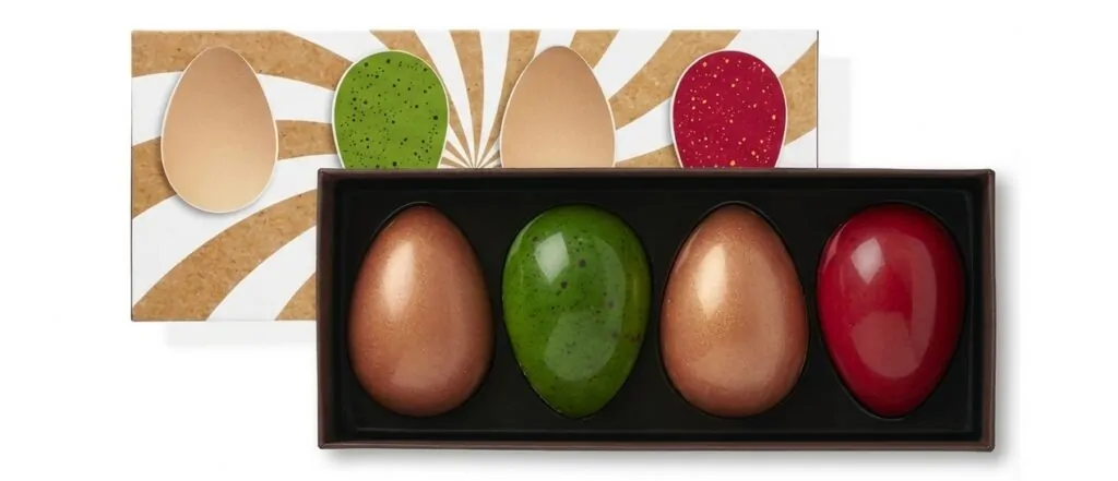 Handmade Easter chocolates from Maison Caffet: eggs and bunnies Handmade Easter chocolates from Maison Caffet: eggs and rabbits