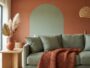 Modern decor in sage green and terracotta