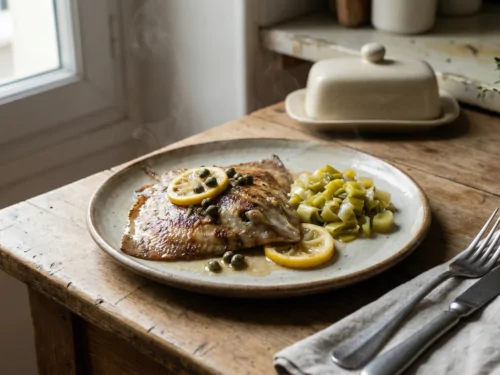 Pan-fried skate wing