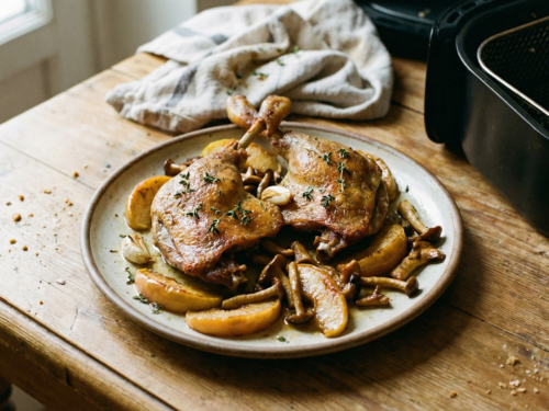 Muslos de pato fritos en freidora de aire