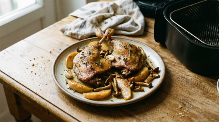 Muslos de pato fritos en freidora de aire
