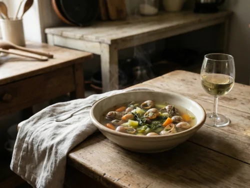 Schnecken in Court-Bouillon