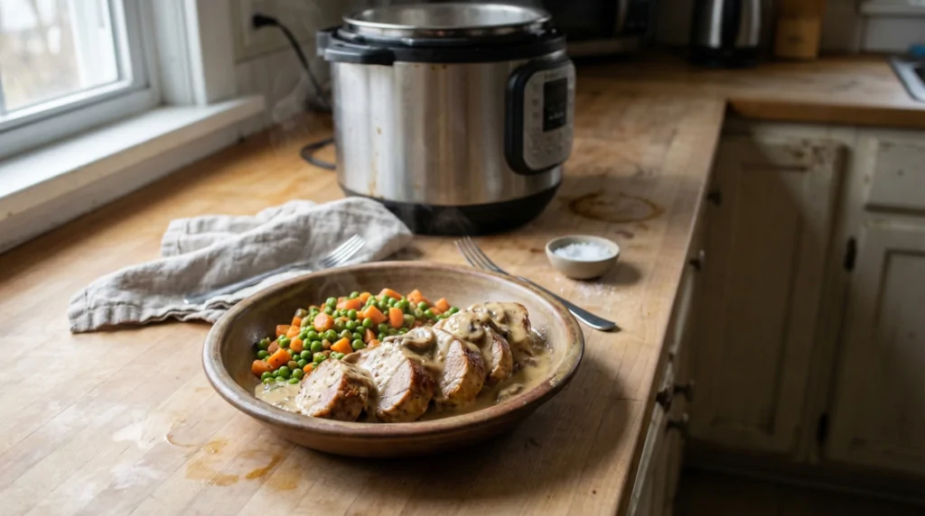 Solomillo de cerdo con queso Boursin usando Cookeo