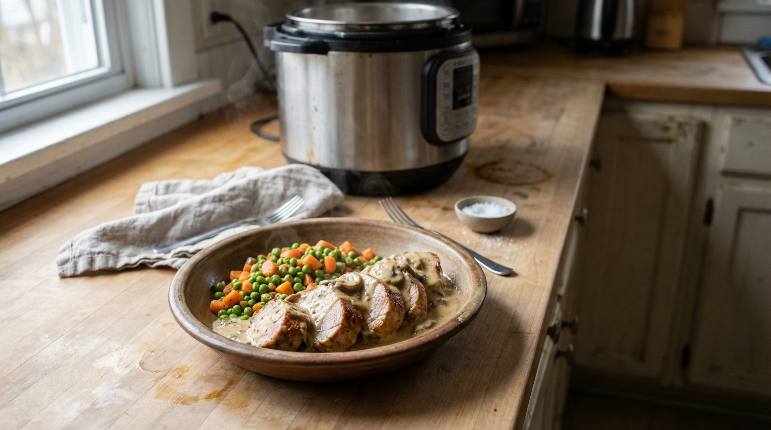 Solomillo de cerdo con queso Boursin en la Cookeo