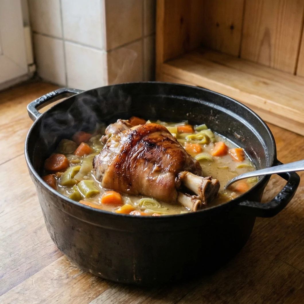 Jarret de porc en cocotte