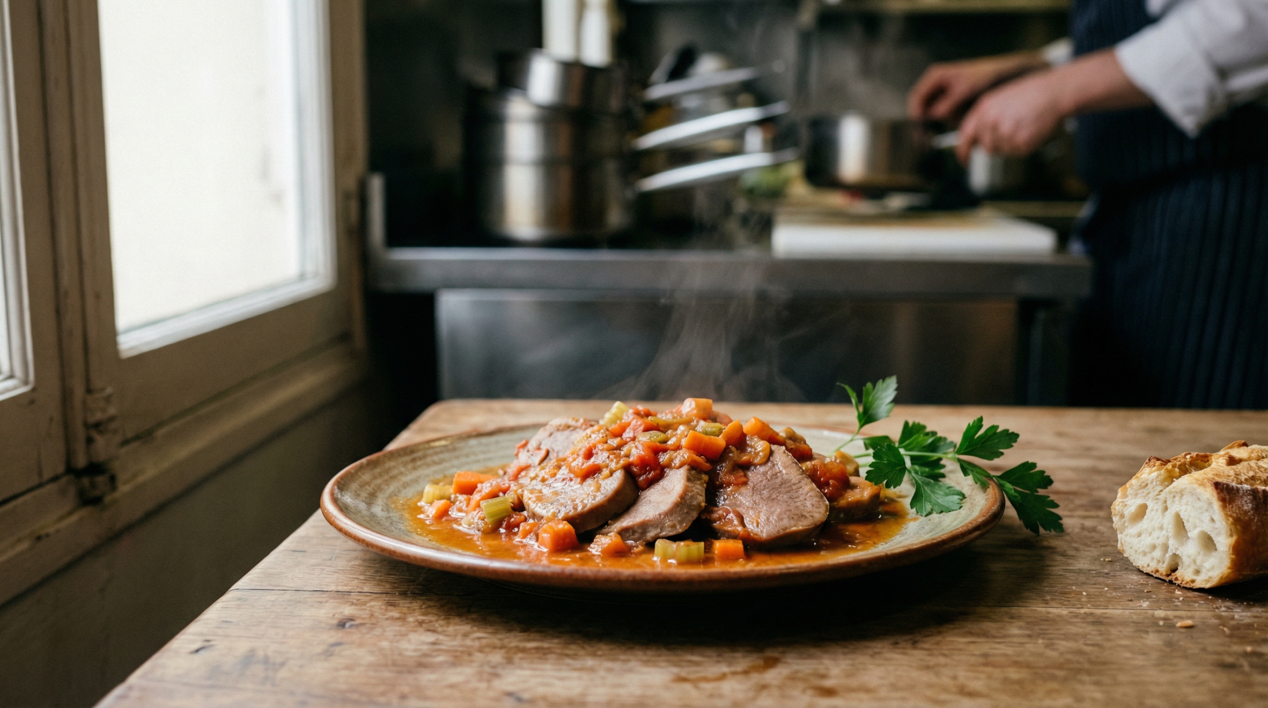 Langue de veau à la sauce tomate