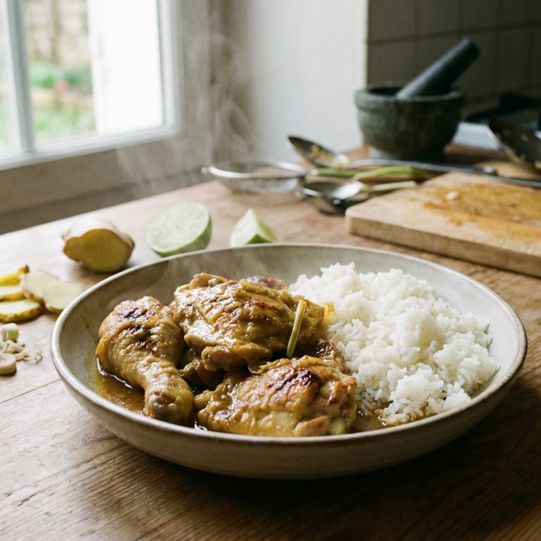 Pollo con hierba limón