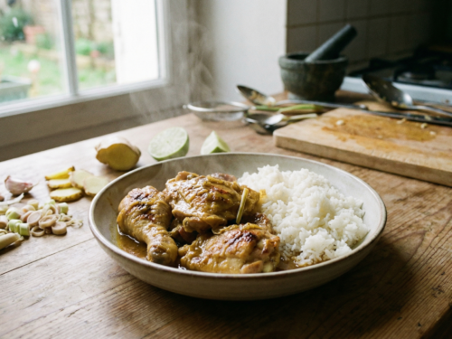 Pollo con hierba limón
