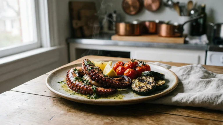 Barbecued octopus
