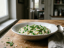Recette de Risotto aux petits pois, fèves et menthe fraîche