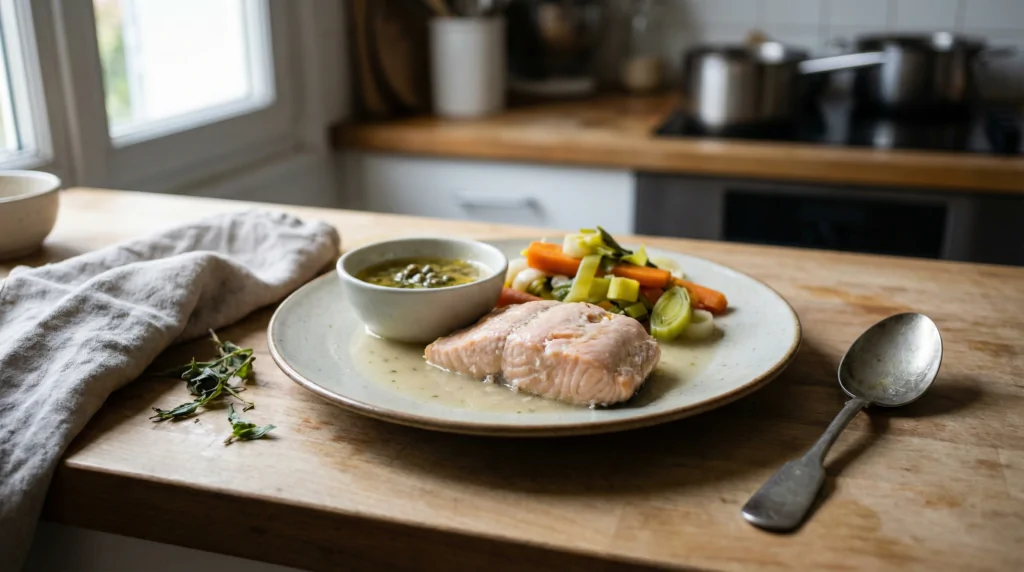 Receta de salmón en caldo corto