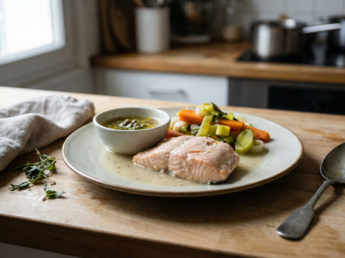 Receta de salmón en caldo corto