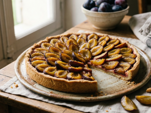 Tarta de ciruelas: Reine Claude, Quetsche, sobre masa quebrada por Anne-Sophie Pic *¡Te va a encantar!*