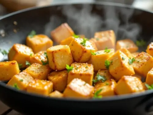 ¿Cómo cocinar tofu correctamente en una sartén?