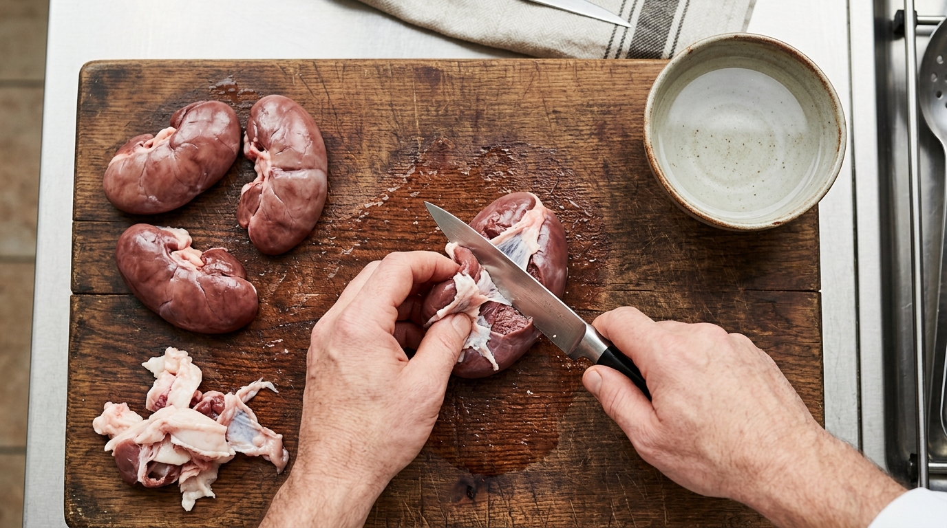 Preparación y limpieza de los riñones