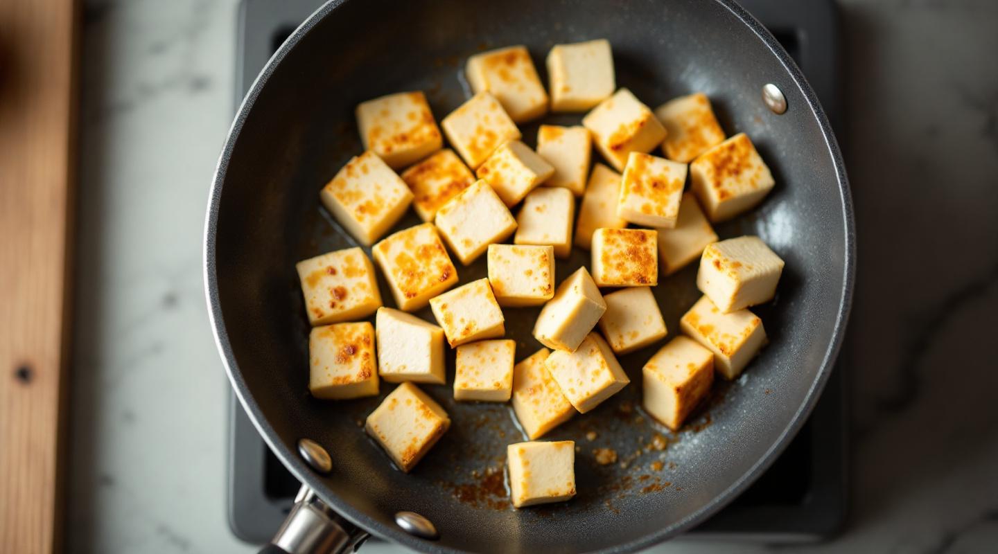 Cuire le tofu à la poêle sans huile