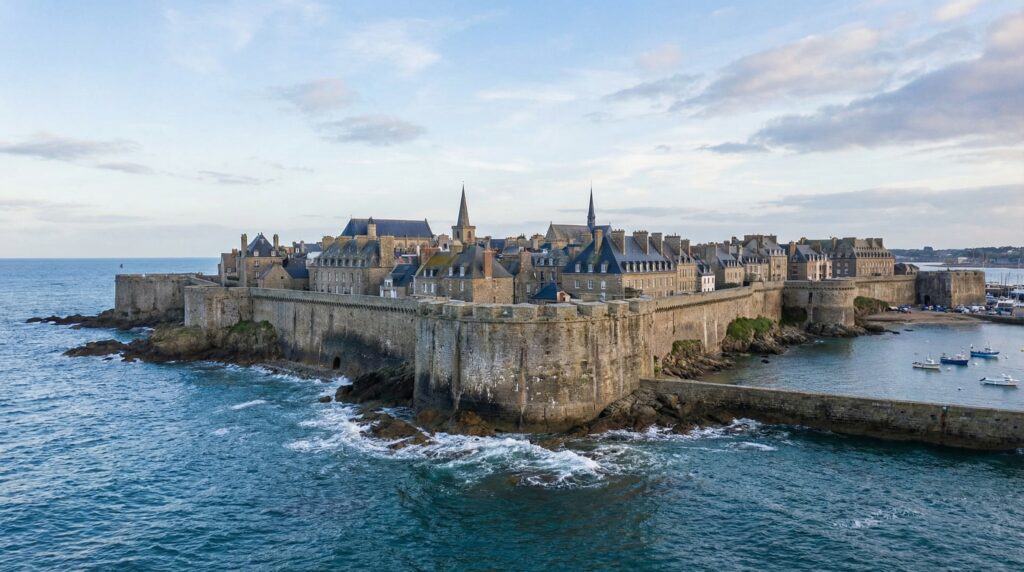 Murallas de granito de Saint-Malo en Bretaña