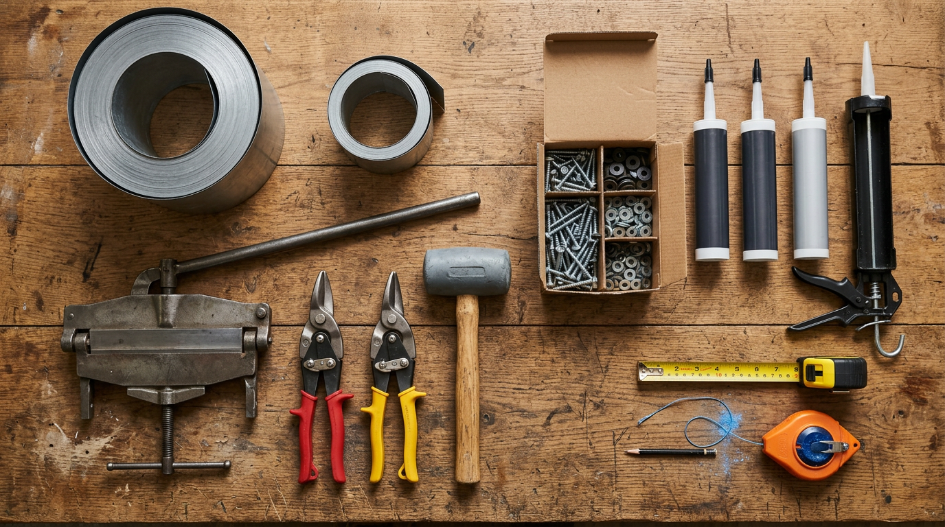 Les matériaux et outils pour un abergement en zinc Les matériaux et outils pour un abergement en zinc