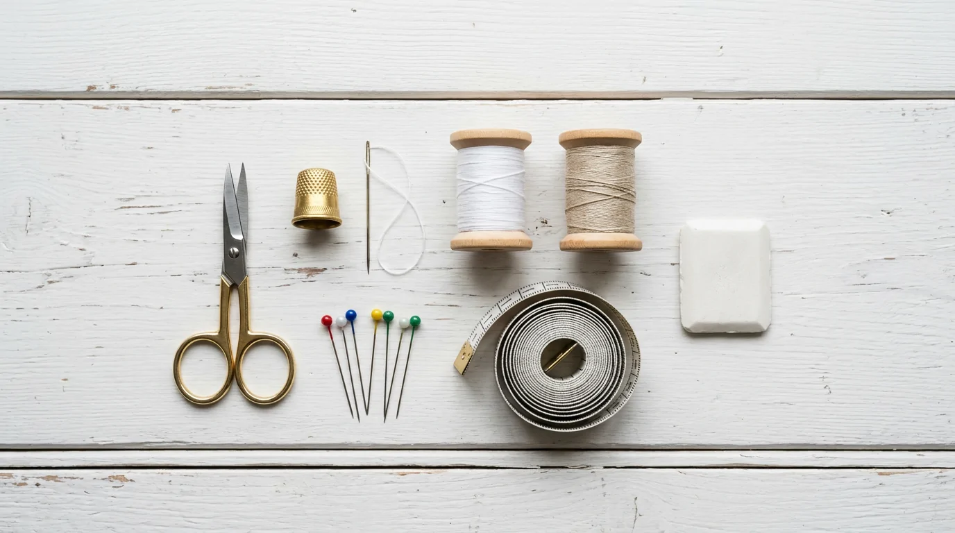 Materials needed to make a hem by hand