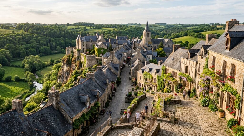 Pintoresco pueblo de Rochefort-en-Terre en Bretaña