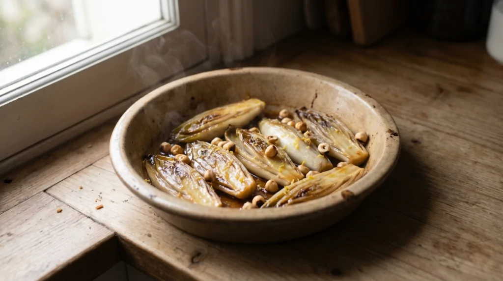 Receta de endivias estofadas con miel