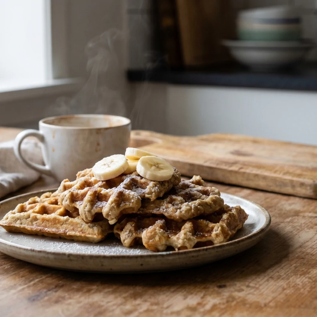 Gaufres aux flocons d'avoine et banane