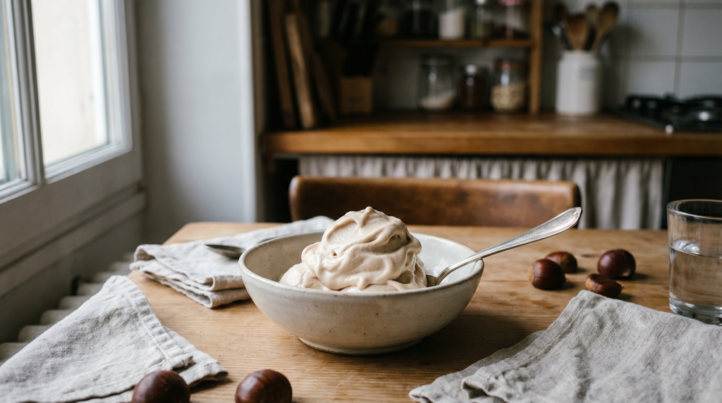 Receta de helado de crema de castañas sin heladera