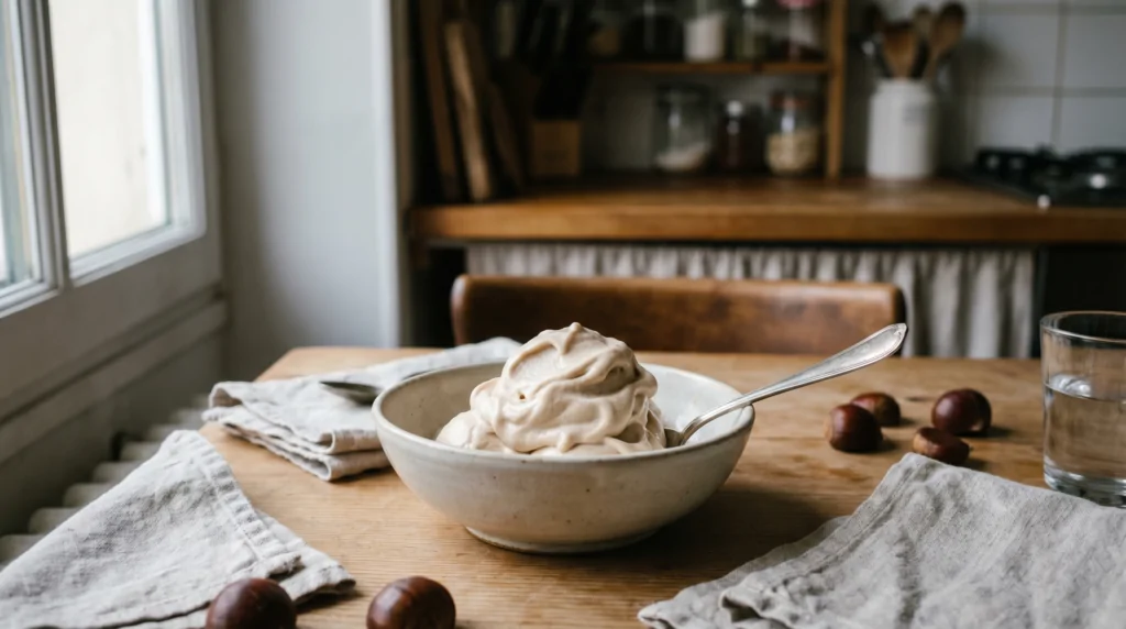 Chestnut cream ice cream without an ice cream maker Chestnut cream ice cream recipe without an ice cream maker