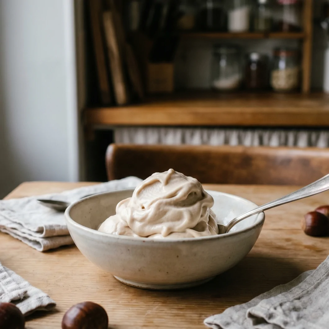 Helado de crema de castañas sin máquina de helados Helado de crema de castañas sin máquina de helados