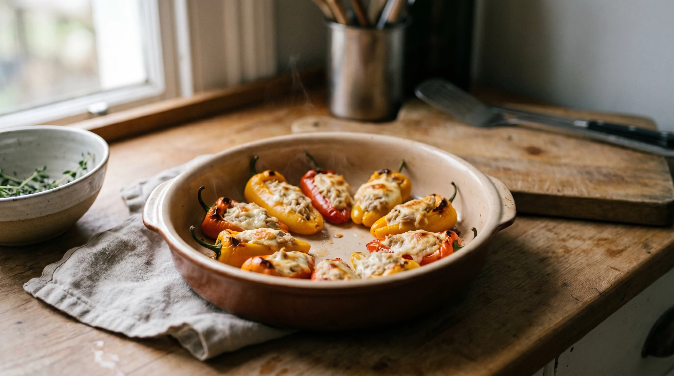 Recipe for Mini Peppers Stuffed with Tuna for Tapas etc...