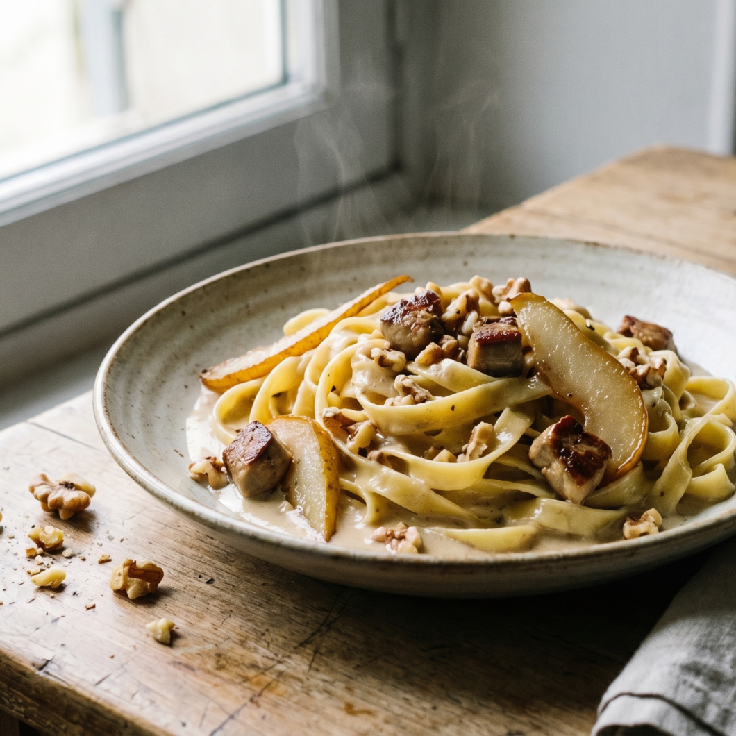Pasta with foie gras