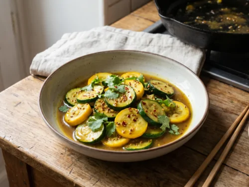 Recette de courgettes aigre-douce au curry